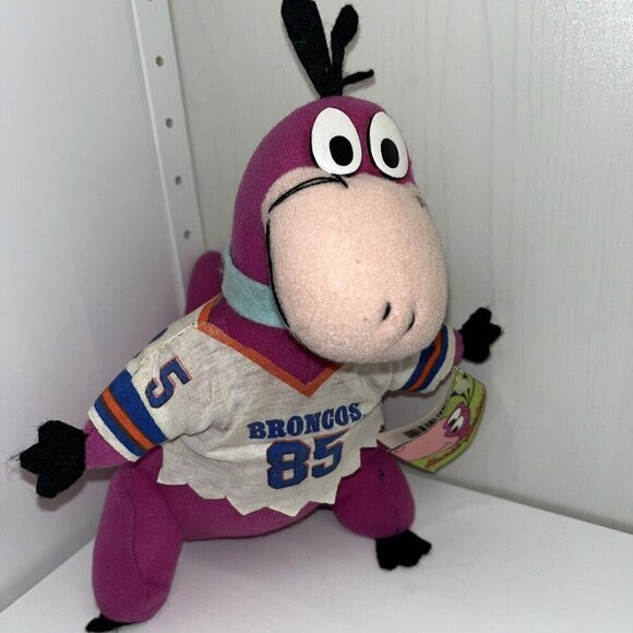 Vtge The Flintstones DINO Denver Broncos Plush Team NFL 1994 Hanna Barbera w/tag - Picture 1 of 14